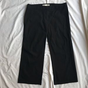 Trina Turk Dress Pants Womens Sz 10 Crop Wide Leg Trousers Cotton Blend Black